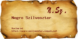 Negro Szilveszter névjegykártya