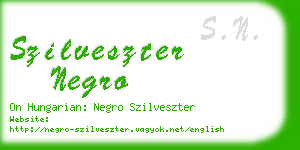 szilveszter negro business card